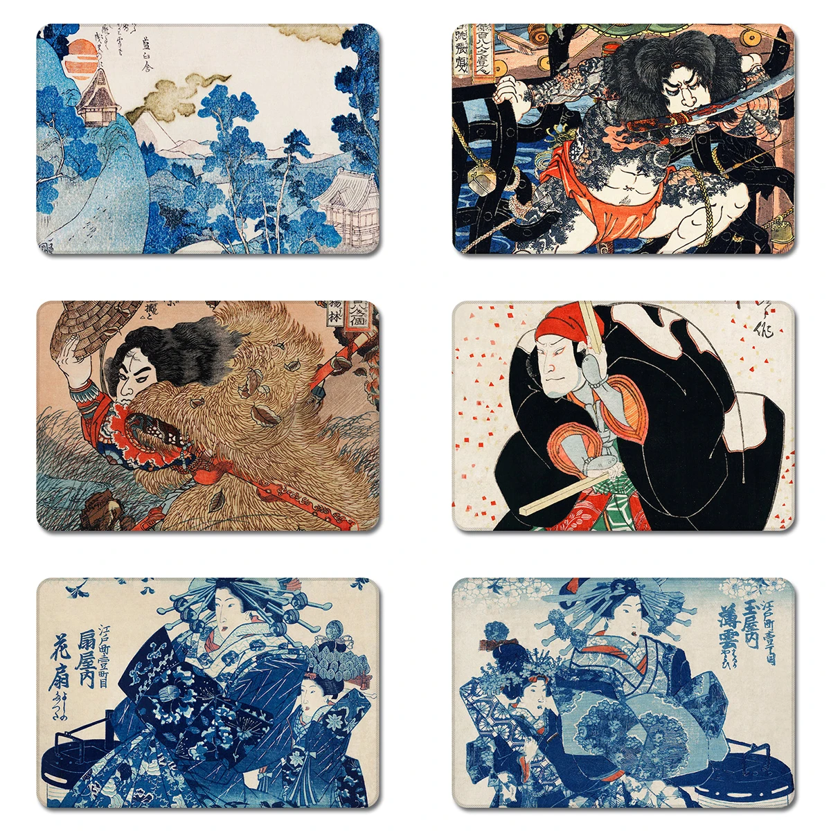 

Japanese Ukiyo-e Art Hero Illustration Cool Designs Nature Rubber Table Mouse Pad Laptop Computer Enclosure Mousepad Mat