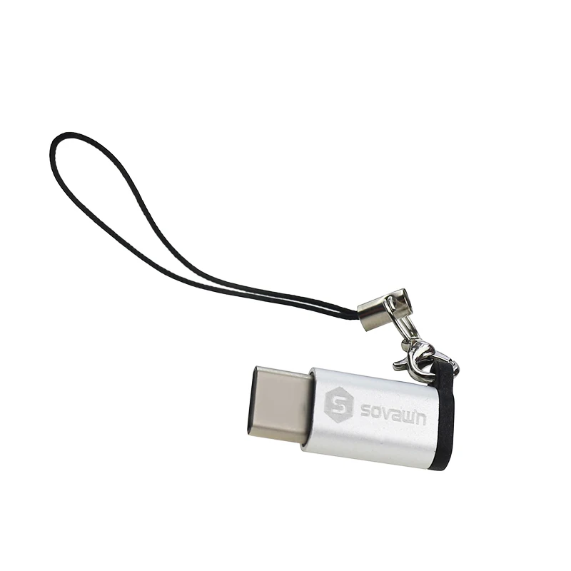 Sovawin алюминиевый Micro usb type-C адаптер OTG Синхронизация данных зарядное устройство type C разъем с брелоком для Macbook для Xiaomi