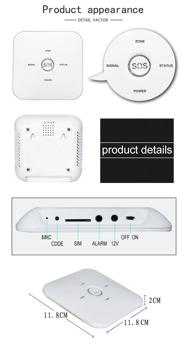 GZGMET GSM сигнализация хост домашняя защита от взлома Беспроводной сенсор системы Дистанционное управление Andriod IOS приложение SOS аварийный