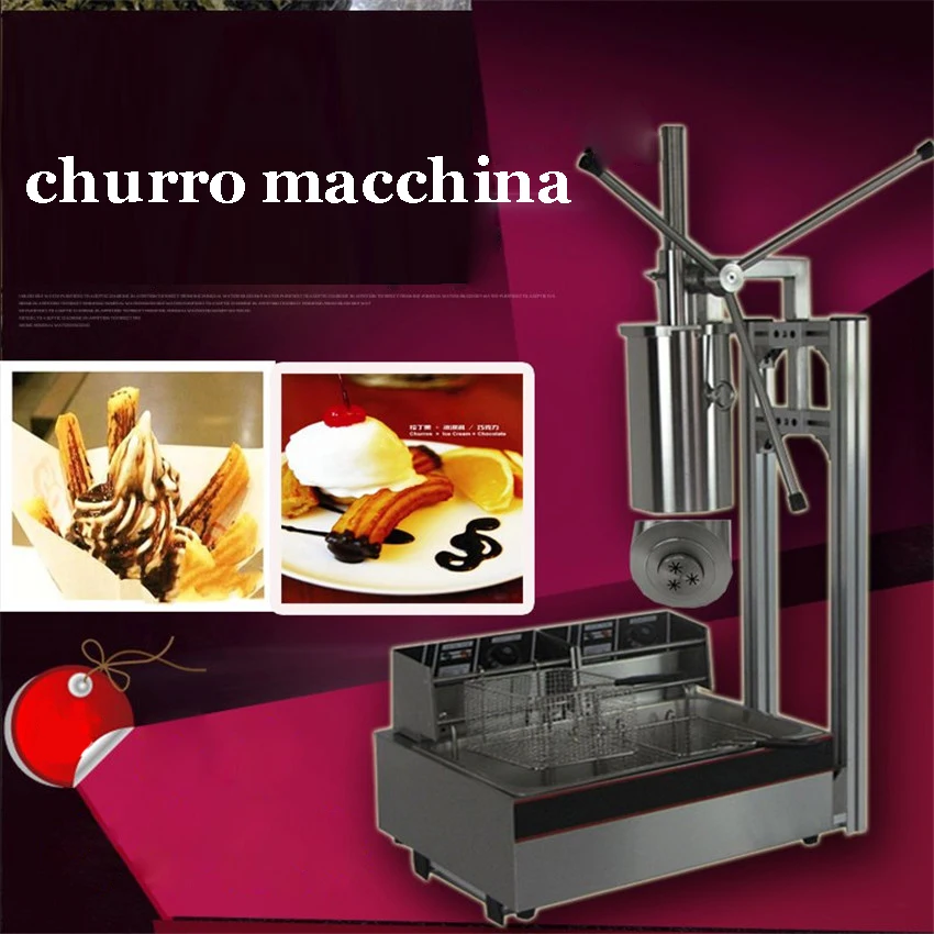 

CH-8 5L Manual Churro Machine + Working Stand + 12L Deep Fryer + 700ml Churro Filler stainless steel Material