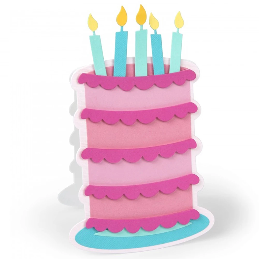

Layered Birthday Cake Frame Metal Cutting Dies Stencils for DIY Scrapbooking Craft dies Paper Album Card Embossing Dies 2019 New