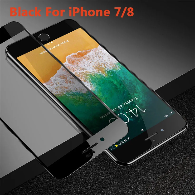 USLION антишпионское закаленное стекло для iPhone X XS XR Xs Max 8 7 6 6S Plus защита экрана полное покрытие защитное стекло - Цвет: Black for 7 8