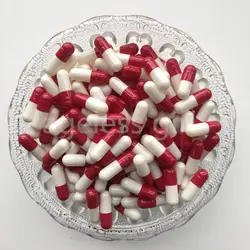 5000 шт. 2 # красный + белый пустой оболочки капсулы, DIY Хорошее качество спецодежда медицинская косметическая пудра упаковка бутылки, DIY Полые