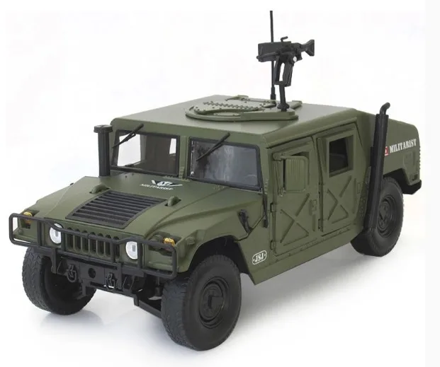 Литая 1:18 из сплава, тактический автомобиль Hummer, военный бронированный автомобиль, литая модель с 5 дверями, открытая игрушка для детей на день рождения