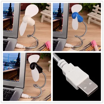 

1PC 6 Colors Flexible Mini USB Cooling Fan Cooler For Laptop Desktop PC Computer Notebook Summer Portable Powered by USB Fan