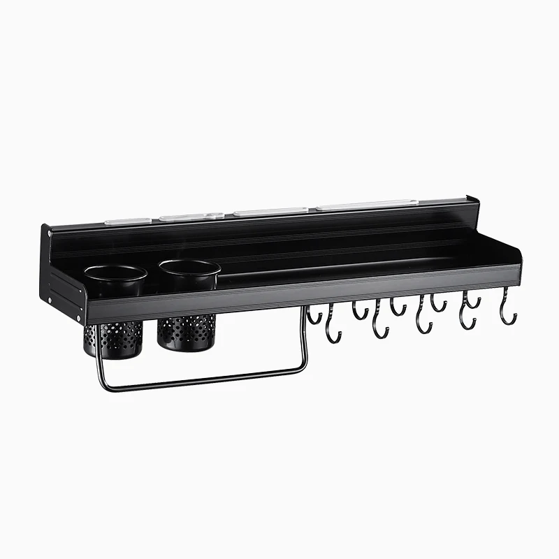  American black hole free space aluminum kitchen shelf wall hanging knife rack condiment shelf suppl - 32919320679
