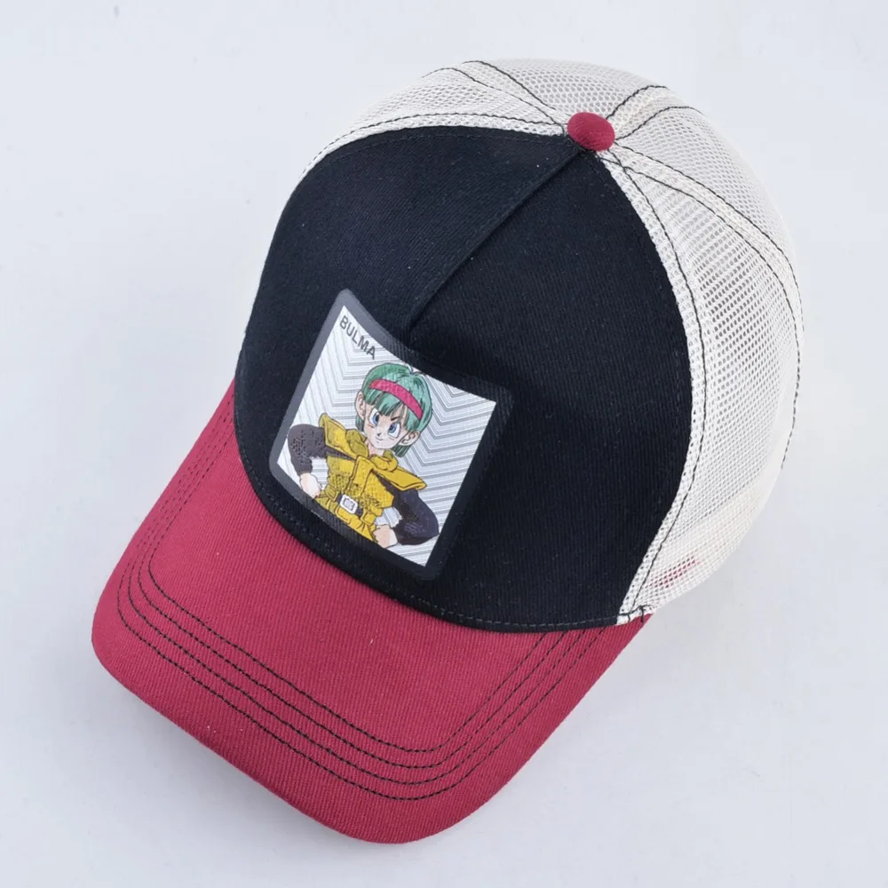 Summer Men's Mesh Trucker Hats Anime Character BULMA Women Baseball Cap Men Snapback Hat Adjustable Gorras TMDH101