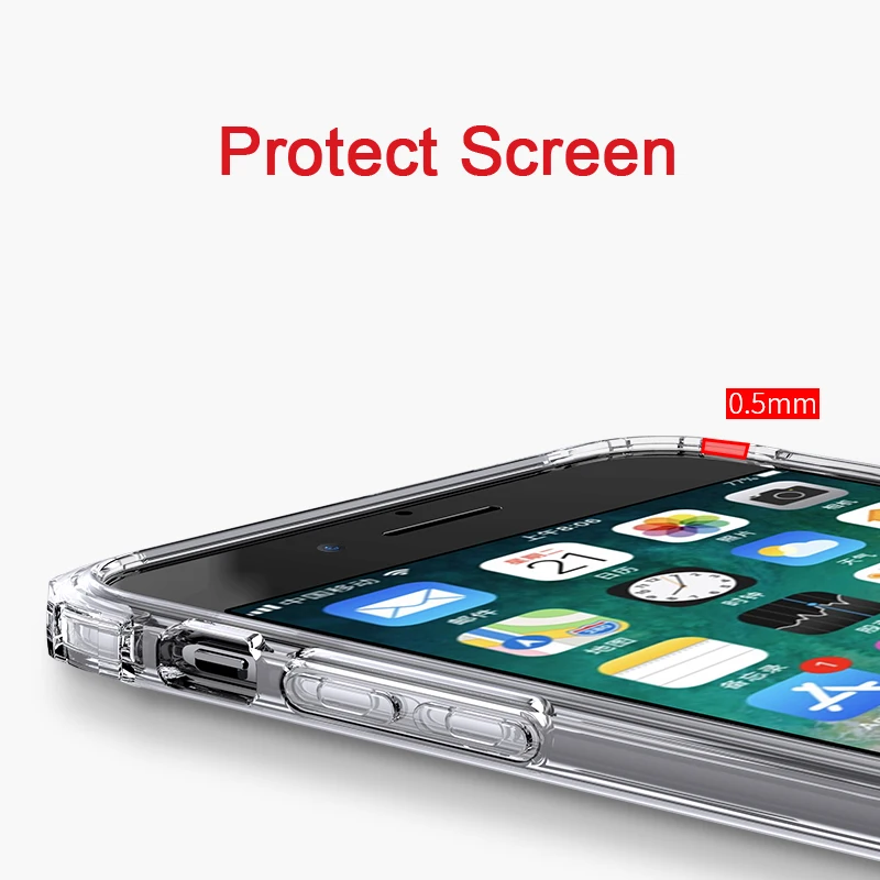 Мягкий противоударный чехол CAPSSICUM для iPhone X XR XS Max 6 6s 7 8 Plus 5 5S SE усиленная защита ТПУ