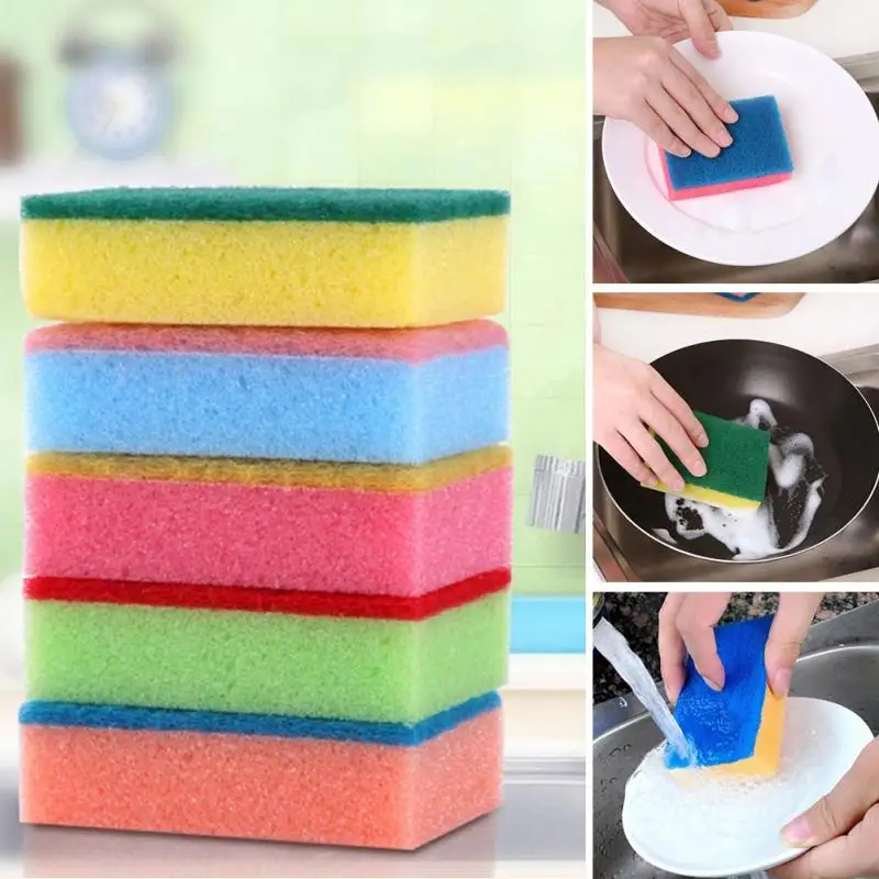 

10PCS Cleaning Sponges Universal Sponge Brush Set Kitchen Cleaning Tools Helper
