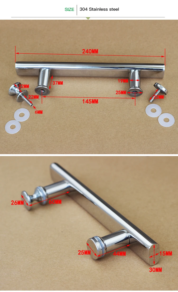KAK 304 Нержавеющая сталь душевая стеклянные дверные ручки 145 мм отверстие шаг стеклянные дверные ручки ванная комната тянет модная мебель ручка