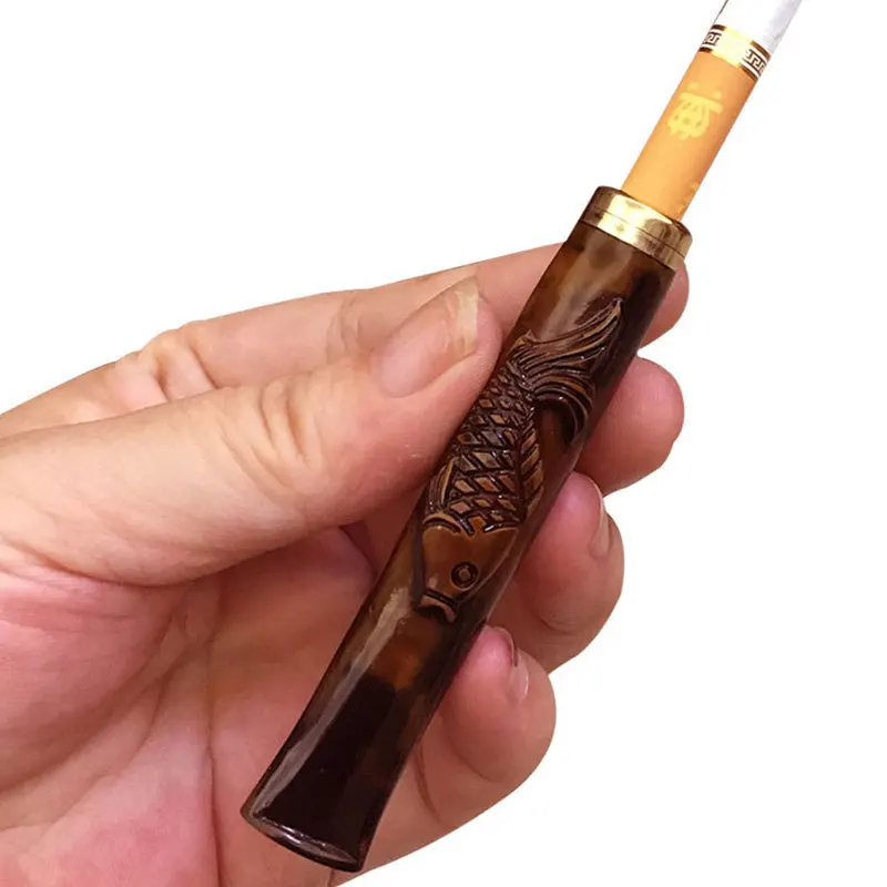 Smoking Cigarette Filter Holder Carving Cigarette Holder Dual