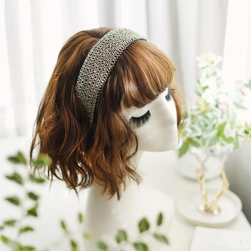 

Korea Handmade Golden Embroidered Hairbands Retro Hair Accessories Hair Band for Girls Flower Crown Headbands For Women