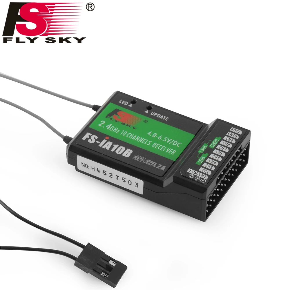 

Original Fly Sky FS-IA10B 2.4G 10 Channel Receiver PPM Output With iBus Port Compatible with FS-i6 FS-i6S FS-i10 For Quadcopter