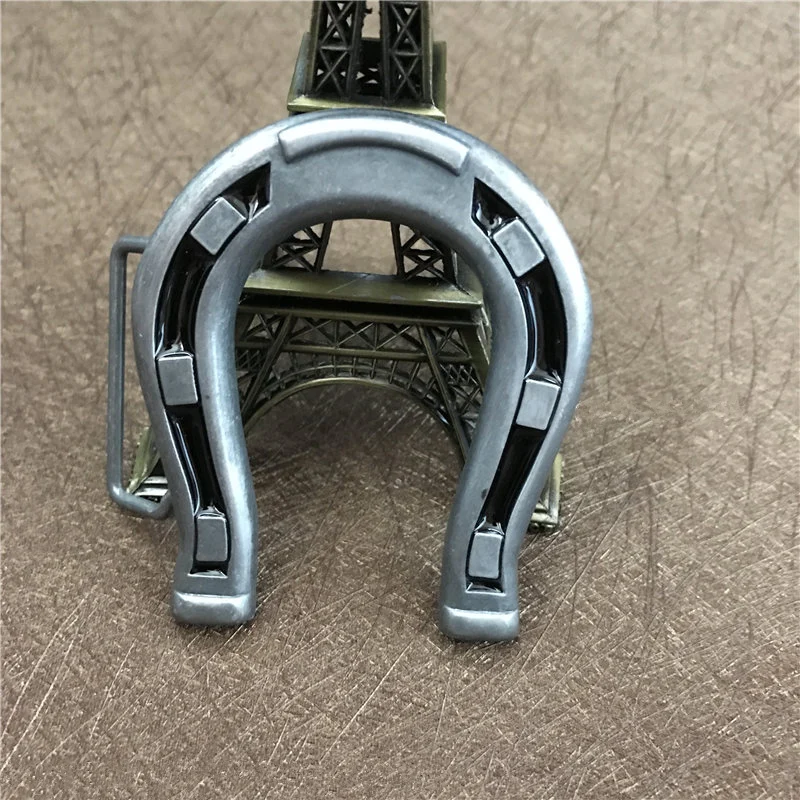 Retail Cowboy Belt Buckle Silver Horseshoe Buckles For 4cm Wide Belt