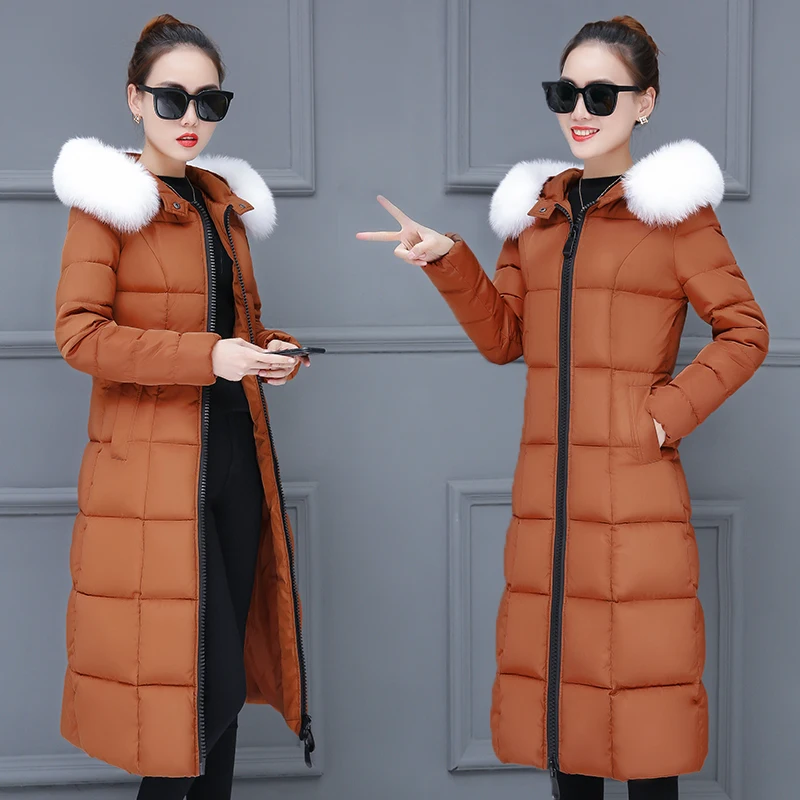 Winter Jacket Women Big Fur Hooded Parka Long Coats Cotton Padded Ladies Winter Coat Women Warm Thicken Jaqueta Feminina Inverno