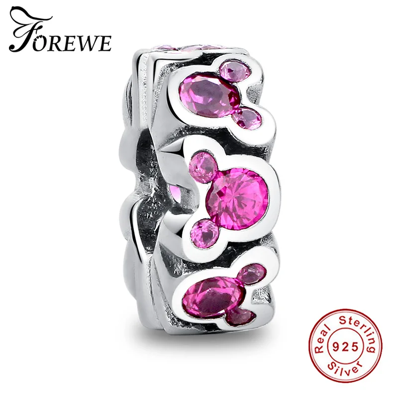 

FOREWE Genuine Sterling 925 Silver Mickey Spacer Charm Bead Fit Original Pandora Charms Bracelet DIY European Jewelry Berloque