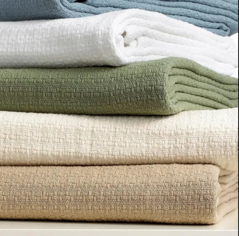 Американское вязаное одеяло Cobertor на диване, Хлопковое одеяло, для дивана, для путешествий, в клетку, модное, оранжевое, синее, серое, для спальни