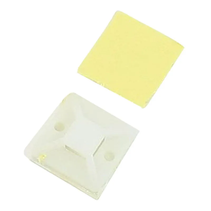 

JFBL Hot 50 Pcs Plastic White 2mm Width Hole Self-adhesive Cable Tie Mount Base