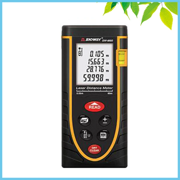 

Handheld 60m Laser Distance Meter Laser Rangefinder with Area Volume Pythagorean Function Engineering Measurement M/Ft/in Tool