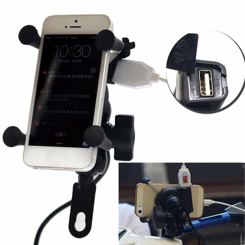 bilder für Neue 12 V Fahrrad Motorrad Telefon GPS Ständer Halter Usb-ladegerät Netzsteckdose Für 3,5-6 zoll Handy heißer verkauf ~ bilder für Neue 12 V Fahrrad Motorrad Telefon GPS Ständer Halter Usb-ladegerät Netzsteckdose Für 3,5-6 zoll Handy heißer verkauf ~