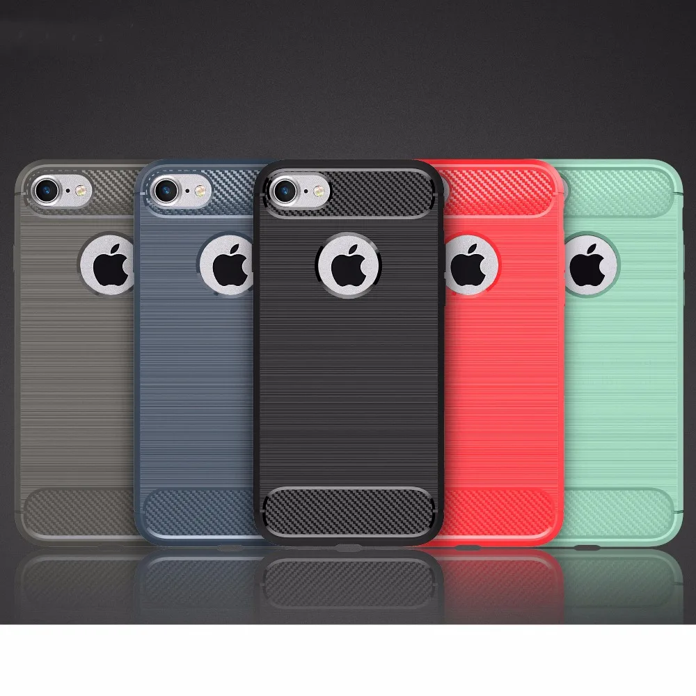 imágenes para 100 unids/lote para iphone se 5s 6 s plus case, de alta resistencia de fibra de carbono cepillado robusta armadura tpu gel case para iphone 7 7 plus imágenes para 100 unids/lote para iphone se 5s 6 s plus case, de alta resistencia de fibra de carbono cepillado robusta armadura tpu gel case para iphone 7 7 plus