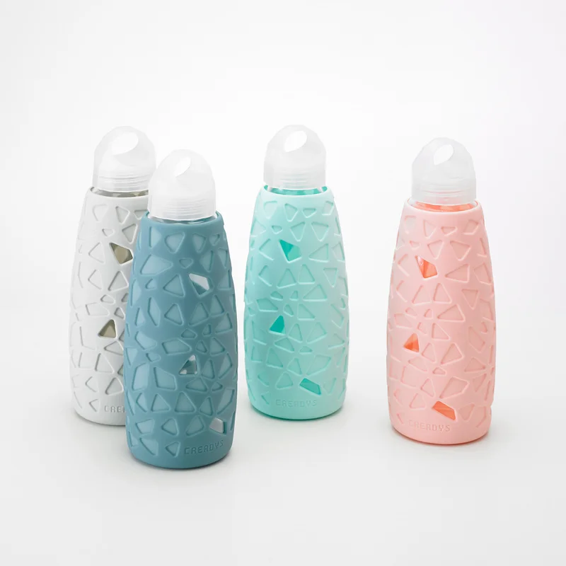 

Smart Home 350ML Creative Silicone Glass Water Cup Geometric Puzzle High Boron Bottle Portable Tea Bottles Anti-hot