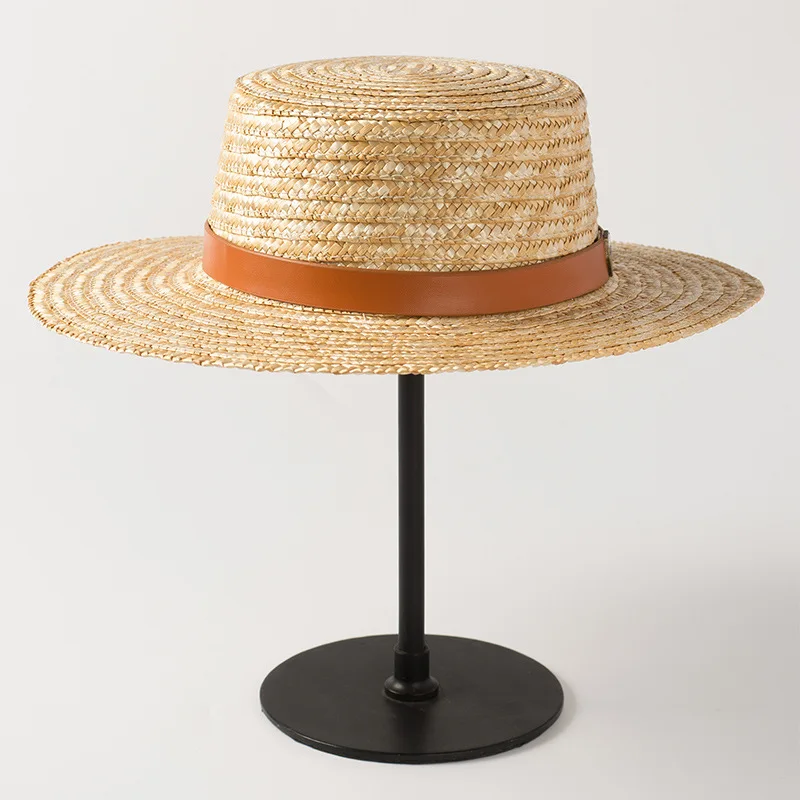 

Child Hat Summer Beach Sun Hat Parent-Child Boater Hats Unisex Straw Hat with Belt Trim High Quality 681022