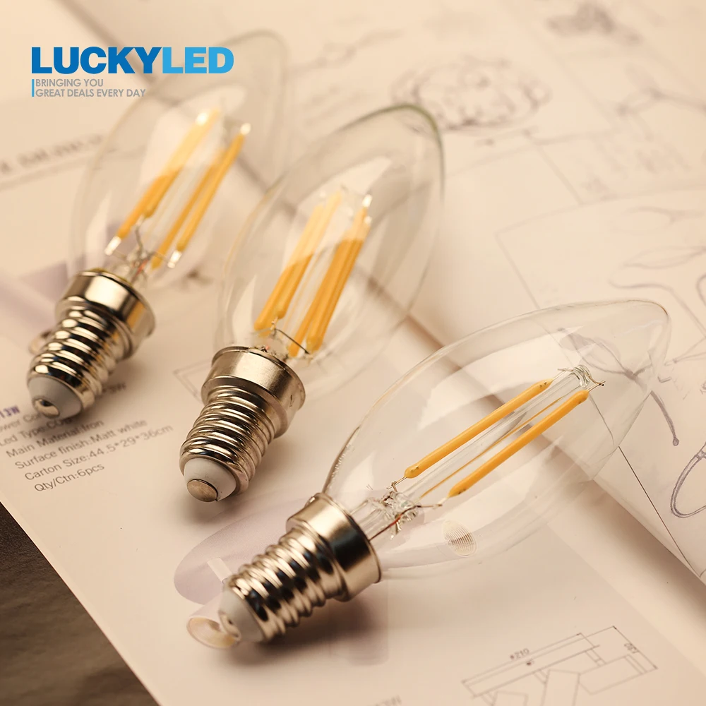 LUCKYLED 2 шт. светодиодный лампы 2W 4W 6W 7W 8W E27 светодиодный светильник 220V 240V 110V E14 светодиодный нити Винтаж светодиодный светильник Светодиодная лампа для дома светильник Инж