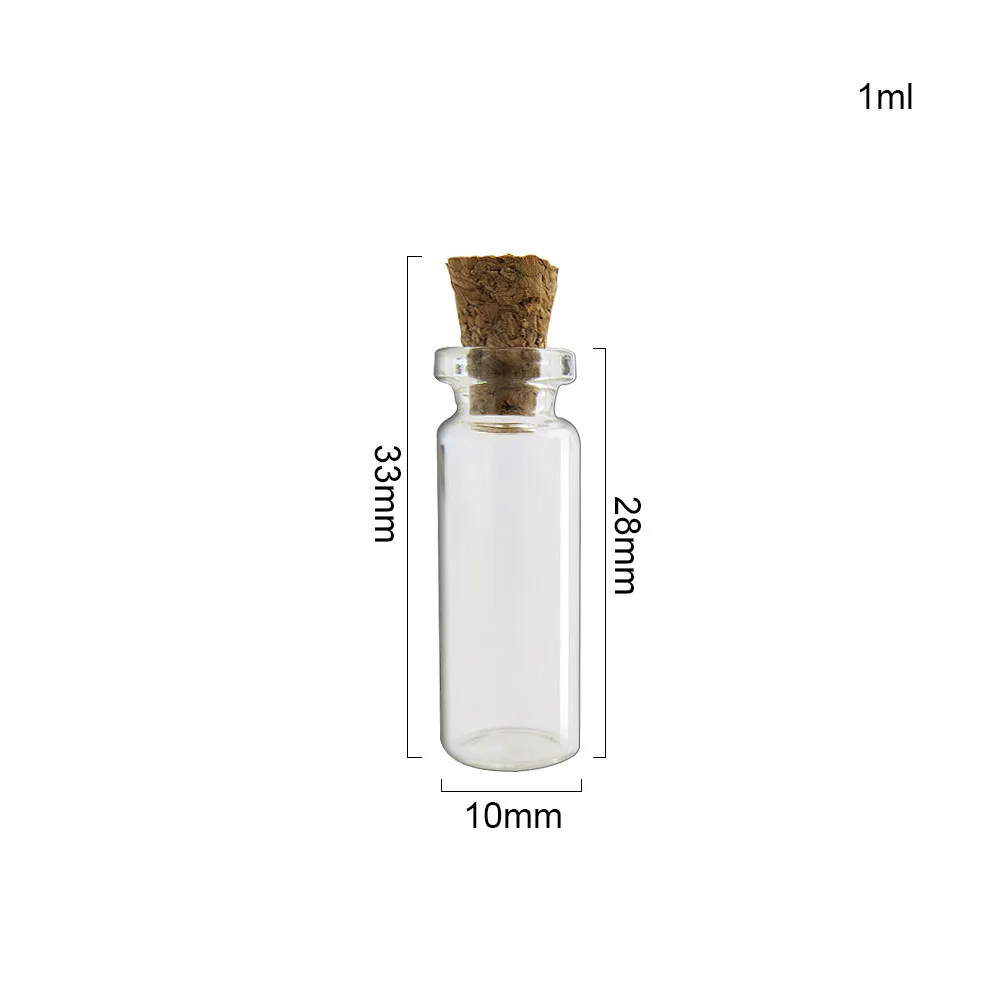 100 x Clear 0,5 мл 0,8 мл 1 мл Стекло флаконы с пробками 1cc стеклянный пузырек пробника мини желая Стекло контейнер, используемый для подарка