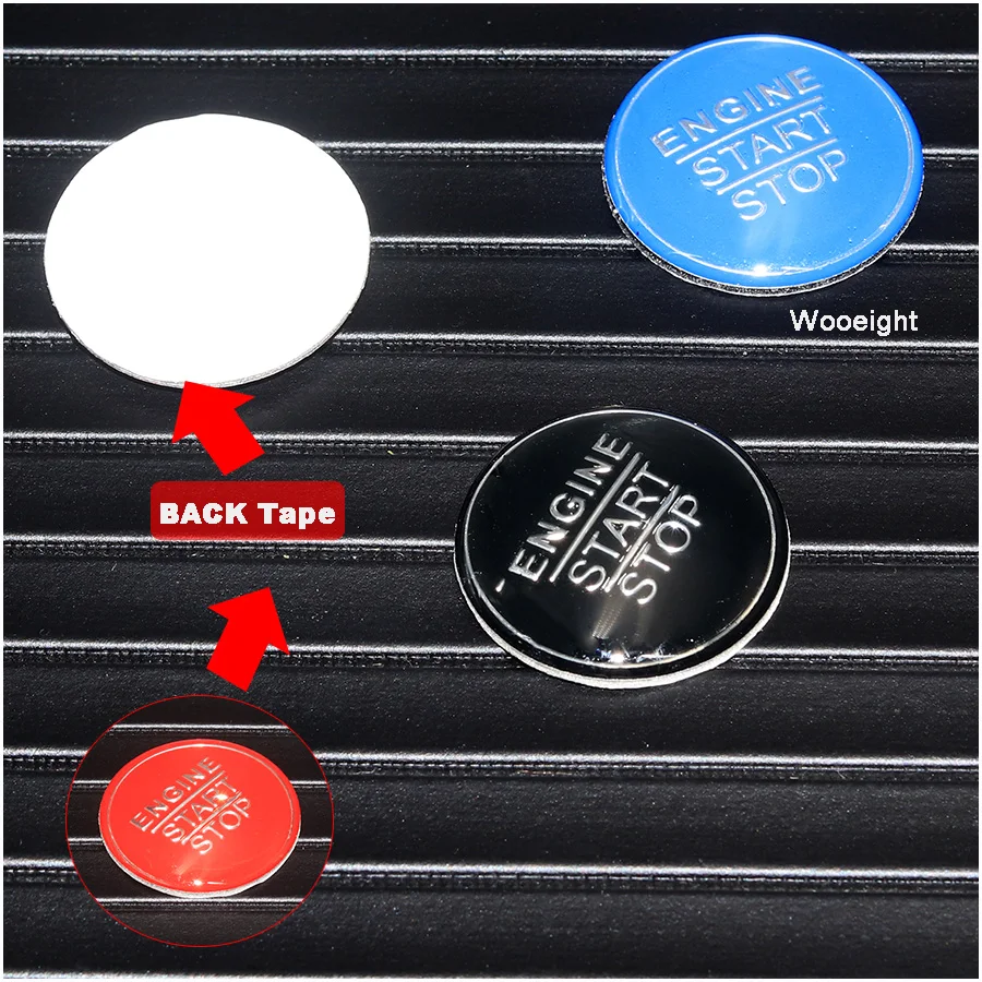 Wooeight Car Engine One Button Start Stop Ignition Switch Replace Cover Cap Decoration For Toyota Camry 2018 Red  Black  Blue (2)