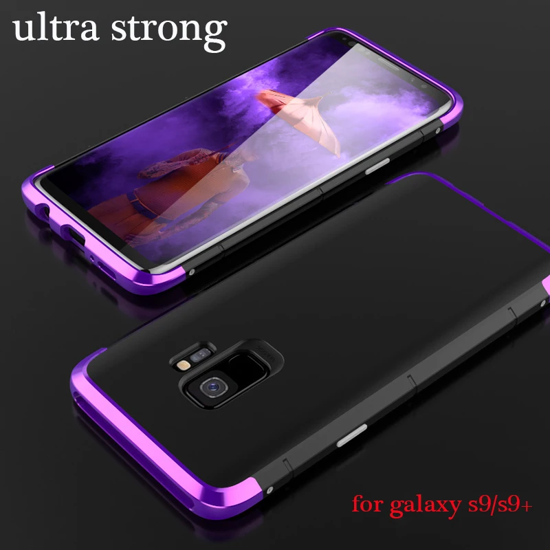 Очень прочный бампер для samsung Galaxy S9 чехол плюс задняя крышка S 9 металлический