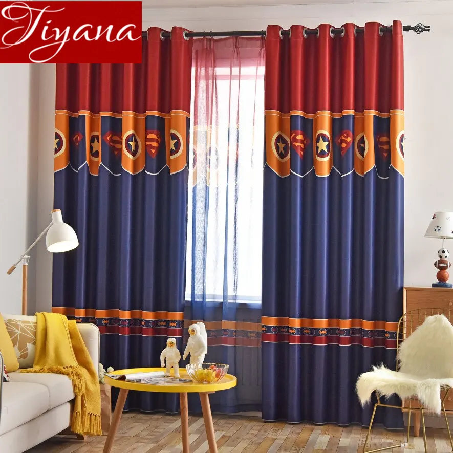 

Cartoon Captain Curtain for Boys Kids Room Mediterranean Style for Window Bedroom Sheer Tulle Fabric Drapes T&280#30