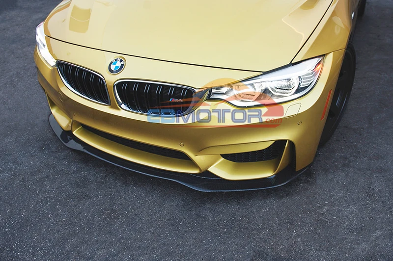 Неокрашенный PS стиль стекловолокно передний спойлер для BMW F80 M3 F82 M4 2014UP B451F