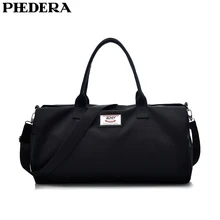 PHEDERA новые холщовые дорожные сумки для женщин и мужчин, багаж, черный, коричневый, бежевый, унисекс, Спортивная уличная сумка, сумки через плечо