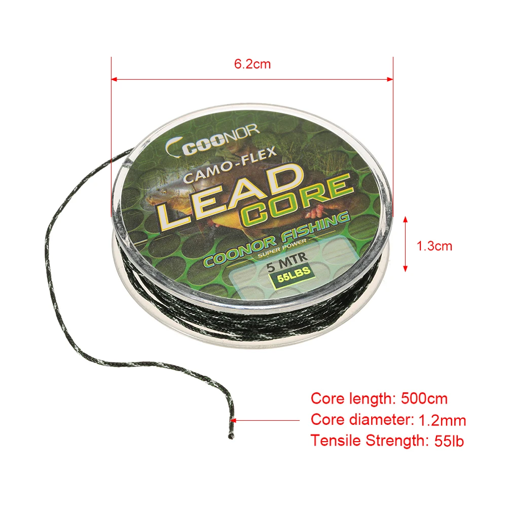 3 шт./лот 35 фунтов/45 фунтов/55 фунтов 5 м плетеная рыболовная леска Leadcore камуфляжная