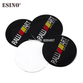 

4 x Car Styling 3D Metal Aluminium Alloy Wheel Center Cap Stickers Wheel Hub Cap Decals Emblems Badges for Ralliart Ralli Art