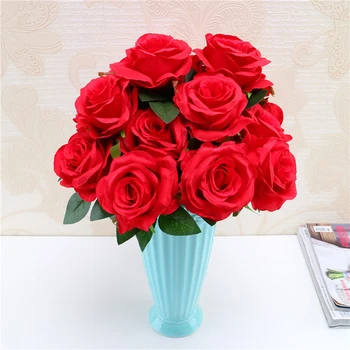 

Junsum Brand New Design Artificial Flowers 9 Heads Natural Looking Roses Bouquet for Wedding Home Party Shop Decoration