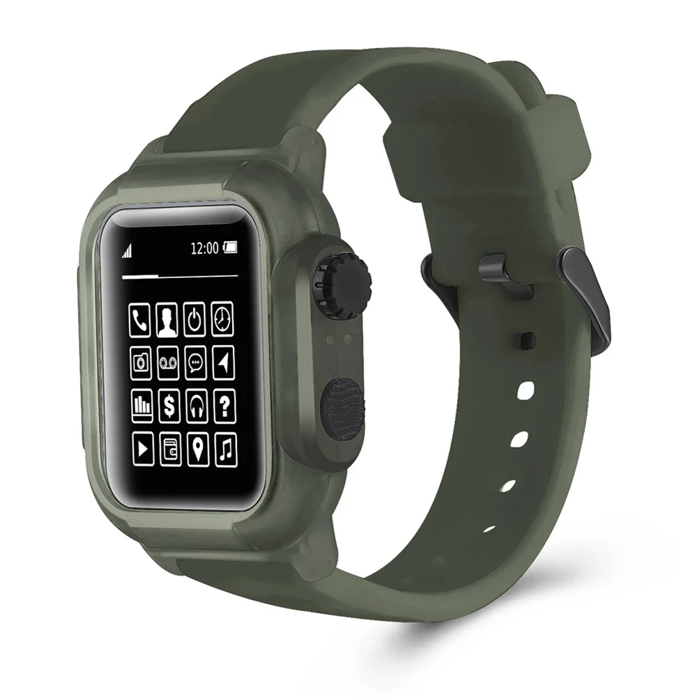 Силиконовый спортивный водонепроницаемый чехол для Apple Watch Series 5 4 3 2 с сменным ремешком 42 мм 44 мм 40 мм аксессуары для часов