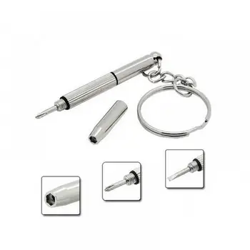 

1/5pcs Fashion 4 in1 Eyeglass Screwdriver Hand Tools 3 in1 Eyeglass Screwdriver Sunglass Watch Repair Kit with Keychain