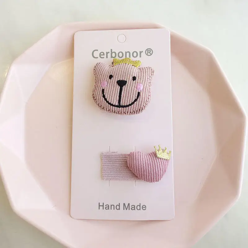 Wecute мультфильм ткань Корона медведь золотой шелк Блестки любовь детей Шпилька Набор веревок для волос, для маленькой девочки аксессуары и клипсы для волос