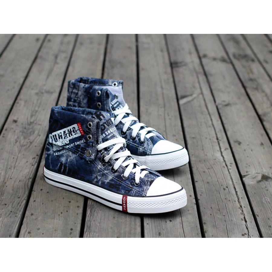 color block high top canvas shoes