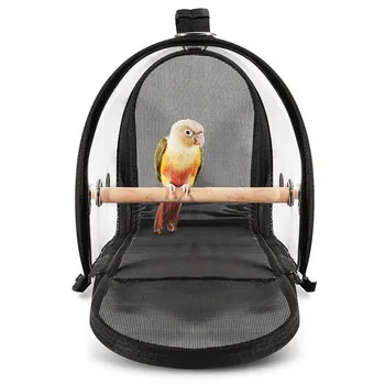 Newly Lightweight Bird Carrier Cage Transparent Clear PVC Breathable Parrots Travel Bag XSD88 2