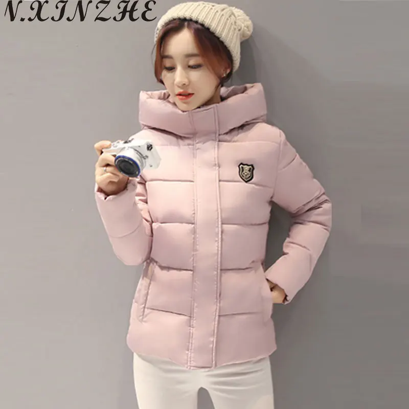 

N.XINZHE Winter jacket women Coat Hooded Slim Wadded Parkas 2017 Wear Winter Coats Outwear for Lady chaqueta mujer Plus Size 3XL