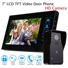 Envío libre! 7 “Timbre de Intercomunicación Atado Con Alambre Cámara HD Cámara + Monitor de Teléfono de La Puerta de Seguridad Visual