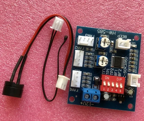 

50k NTC3950 Thermistor PWM Temperature Probe Speed Controller Board Control Module Buzzer DC 12V 5A CPU Fan High-Temp Alarm