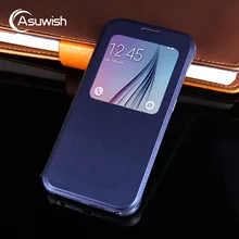 

Smart Touch View Phone Bag Auto Sleep Wake Up Original Leather Case Protective Shell Mask For Samsung Galaxy S6 G920 G920F G920H