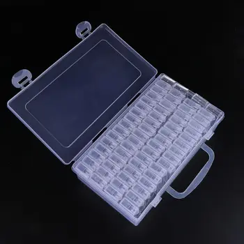 

64 Slots Diamond Painting Tools Accessory Storage Box Rhinestone Container Stone Embroidery Case Grid Jewelry Drill Organizer