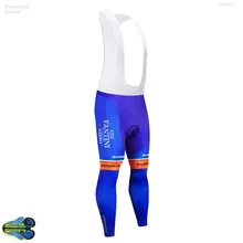 Pro Team UCI VINI мужские велосипедные комбинезоны с лямками Велоспорт нагрудник брюки с длинным рукавом 12D гель велосипедные рейтузы с лямками брюки велосипедный нагрудник брюки синий