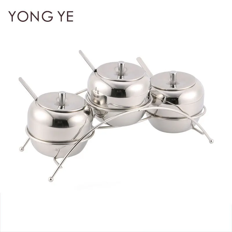 

Large 304 Stainless Steel Seasoning Set Creative Kitchen Gadgets Candy Three Sets of Holiday Gifts Custom