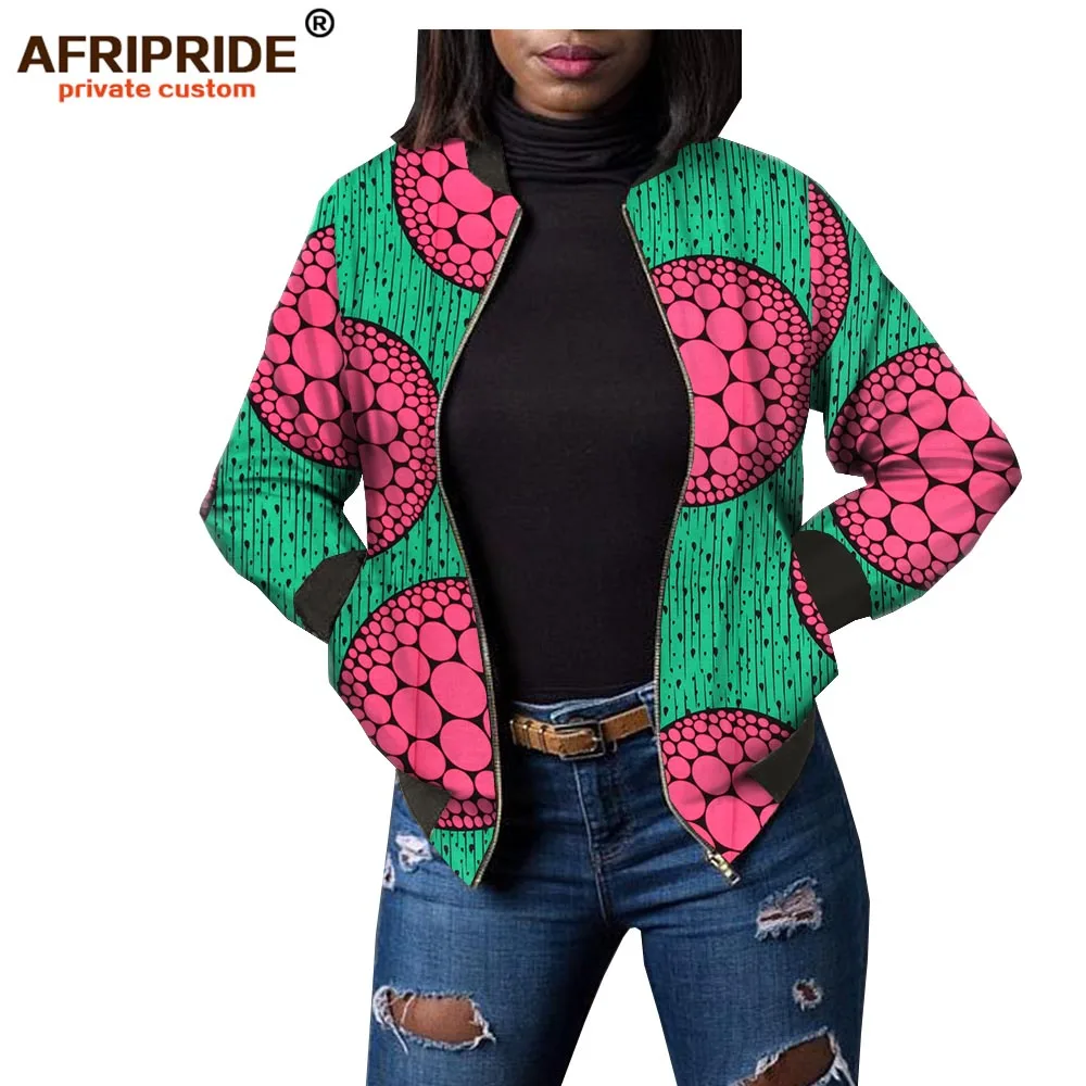 Весенняя африканская куртка dashiki для женщин AFRIPRIDE заказной bazin richi полный рукав o-образным вырезом Повседневная Женская куртка A1824009
